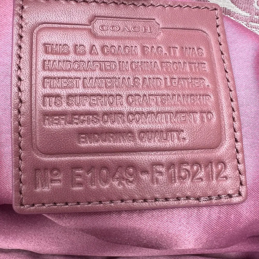 Coach Signature All Over Carriage Leather Satchel -Light Purple Y2K - Picture 3 of 13